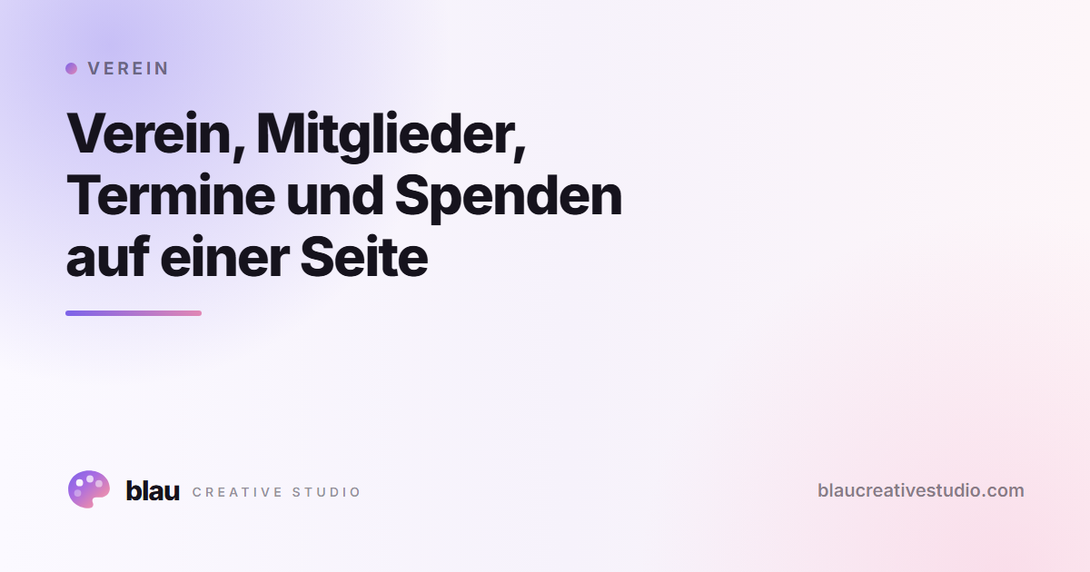 Verein, Mitglieder, Termine und Spenden auf einer Seite