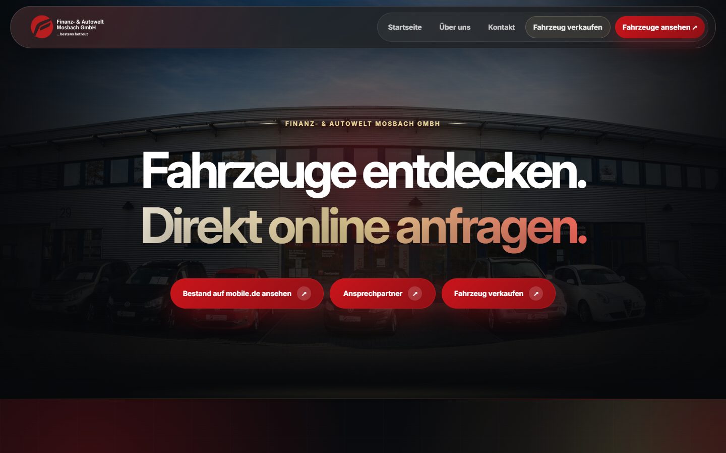 Finanz- & Autowelt, Website von Blau Creative Studio (Gebrauchtwagen · Mosbach)