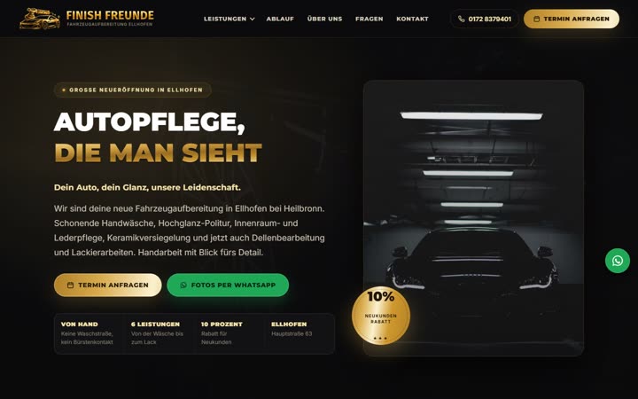 FINISH FREUNDE, Website von Blau Creative Studio