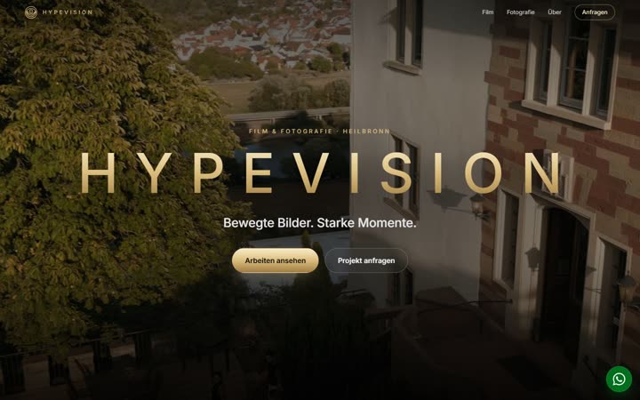 HYPEVISION, Website von Blau Creative Studio