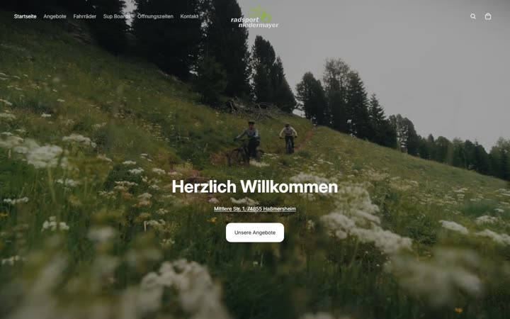 Radsport Niedermayer, Website von Blau Creative Studio