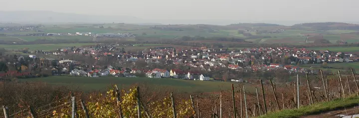 Abstatt , von unterhalb der Burg Wildeck gesehen