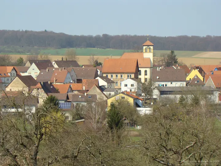 Ansicht der Ortsmitte von Berwangen