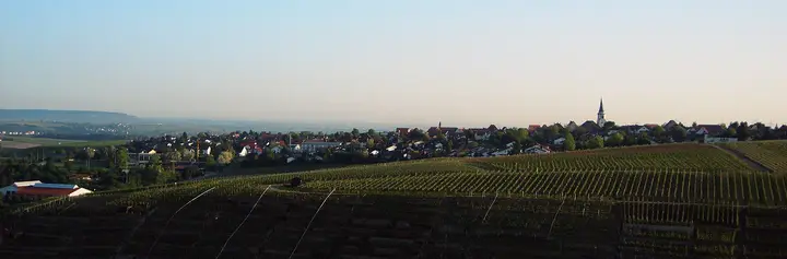 Ortsansicht Neckarwestheim, vom Burgfried d. Schloss Liebenstein aus